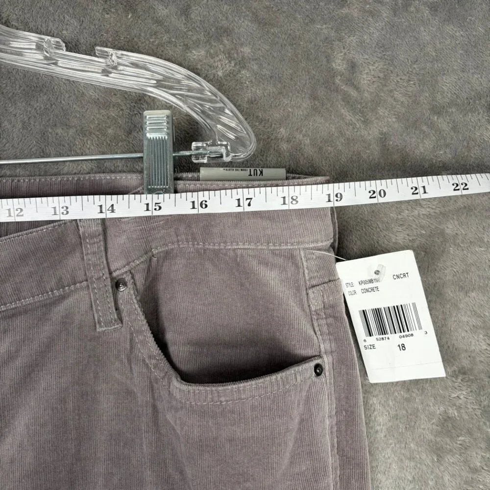 KUT From the Kloth Karen Baby Bootcut Corduroy Pants Women’s 18 Gray Y2K NWT - Picture 4 of 8